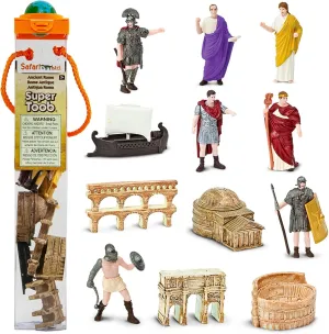 Safari Ltd. Ancient Rome Super Toob - Mini Figurines: Gladiator, Noblewoman, Centurion, Senator, Caesar, Emperor, Colosseum, Aqueduct, Pantheon & More - Educational Toy for Boys, Girls & Kids 3 