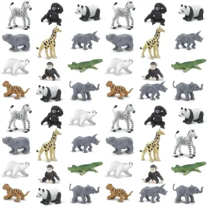 Safari Ltd. Zoo Babies Bulk Bag - Set of Miniature Zoo Animal Baby Toy Figurines - 48 Piece Collection for Boys, Girls & Kids Age 3 
