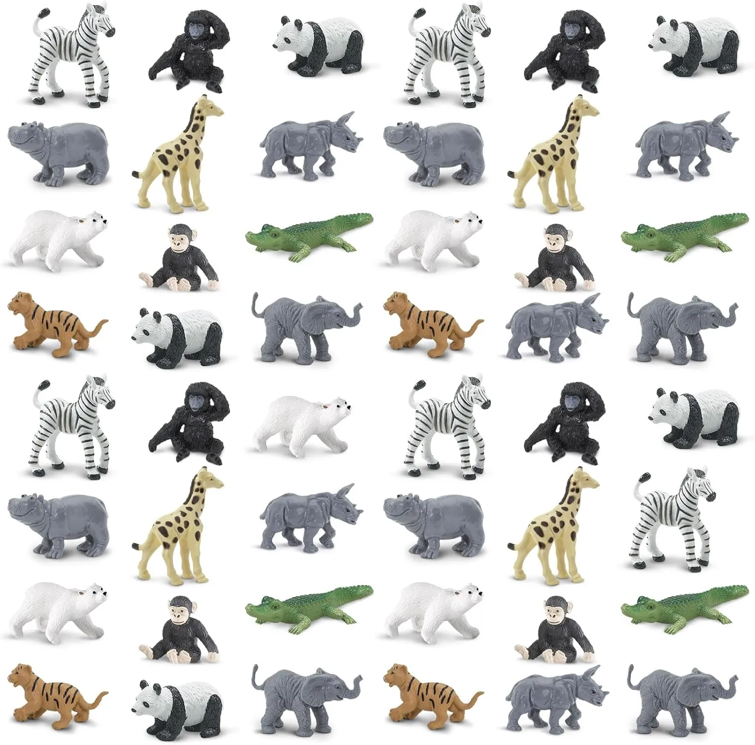 Safari Ltd. Zoo Babies Bulk Bag - Set of Miniature Zoo Animal Baby Toy Figurines - 48 Piece Collection for Boys, Girls & Kids Age 3 