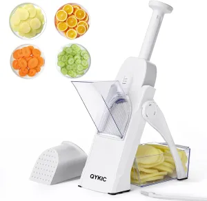 Safe Mandoline Slicer, Vegetables Potato Clips Slicer,Food Slicer,Thickness Adjustable for Cucumber Potato Carrot Lemon Only Slicer (White)