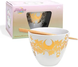 Sailor Moon Crystal Foil Printed Ramen Bowl with Chopsticks | 16 Oz Sailor Moon Bowl | Sailor Moon Bowl | Kitchen Deco | Coup Bowl | Anime | Official Licensed By Just funky