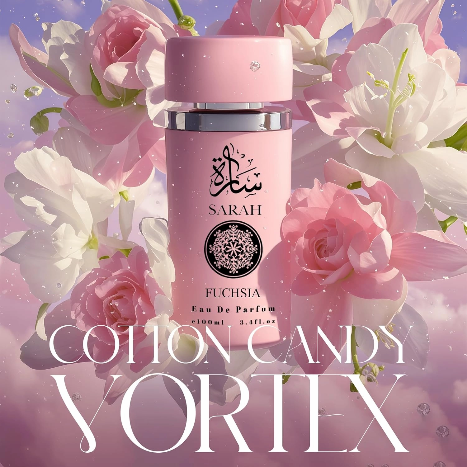 Sarah Fuchsia&Candy Perfume Set for Women - Floral Fragrance Gift Set with Vanilla, Sandalwood, Musk| 3.4 Fl Oz Each Eau De Parfume for Daily Use