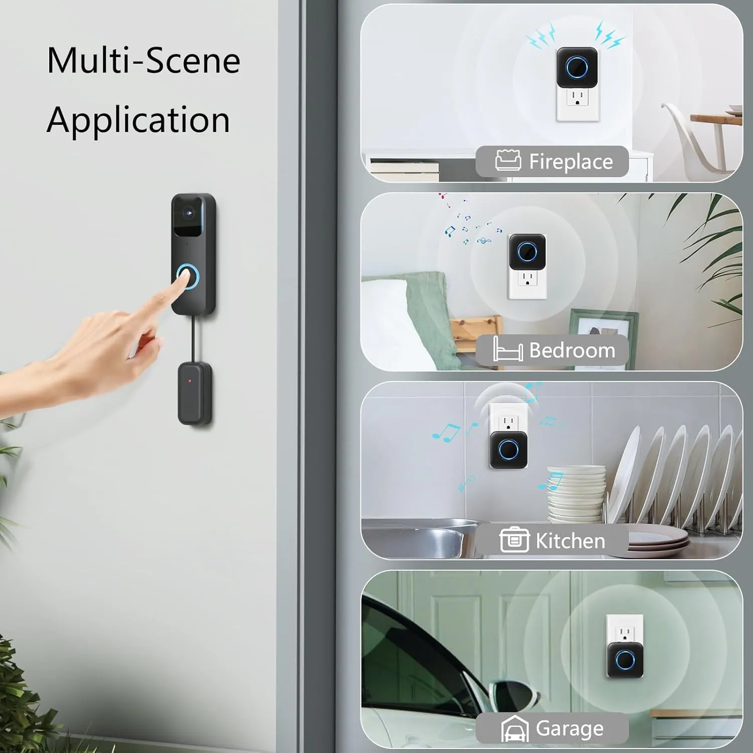 Satisure Wireless Doorbell Chime Video Doorbell Extender - Compatible with Blink Video Doorbell (1 Video Doorbell Extender 2 Receiver）