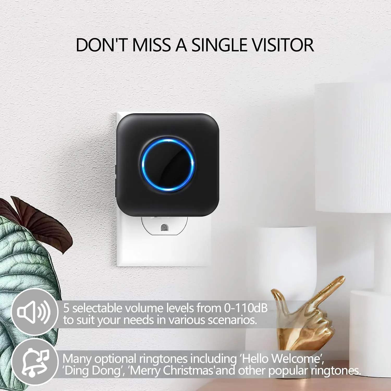 Satisure Wireless Doorbell Chime Video Doorbell Extender - Compatible with Blink Video Doorbell (1 Video Doorbell Extender 2 Receiver）