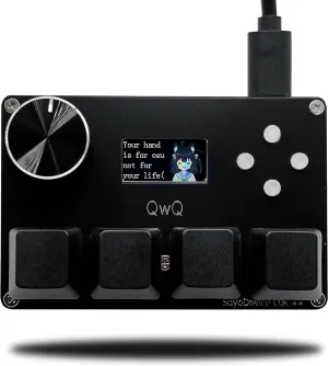 SayoDevice O3C   OSU Keyboard Rapid Trigger Hall Switches Magnetic Linear Switches Keyboard with Knob and Screen,Copy Paste,Shotcut,Macro Hotswap Mini Keypad (Black)