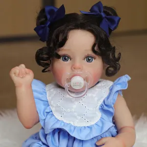 SCOM Reborn Baby Dolls Girl, 18Inch Newborn Baby Doll with Soft Weighted Cloth Body, Lifelike Reborn Toddler With Realistic Veins, Advanced Painted Baby Doll Accessories Gift Set for Kids Girls Age 3 