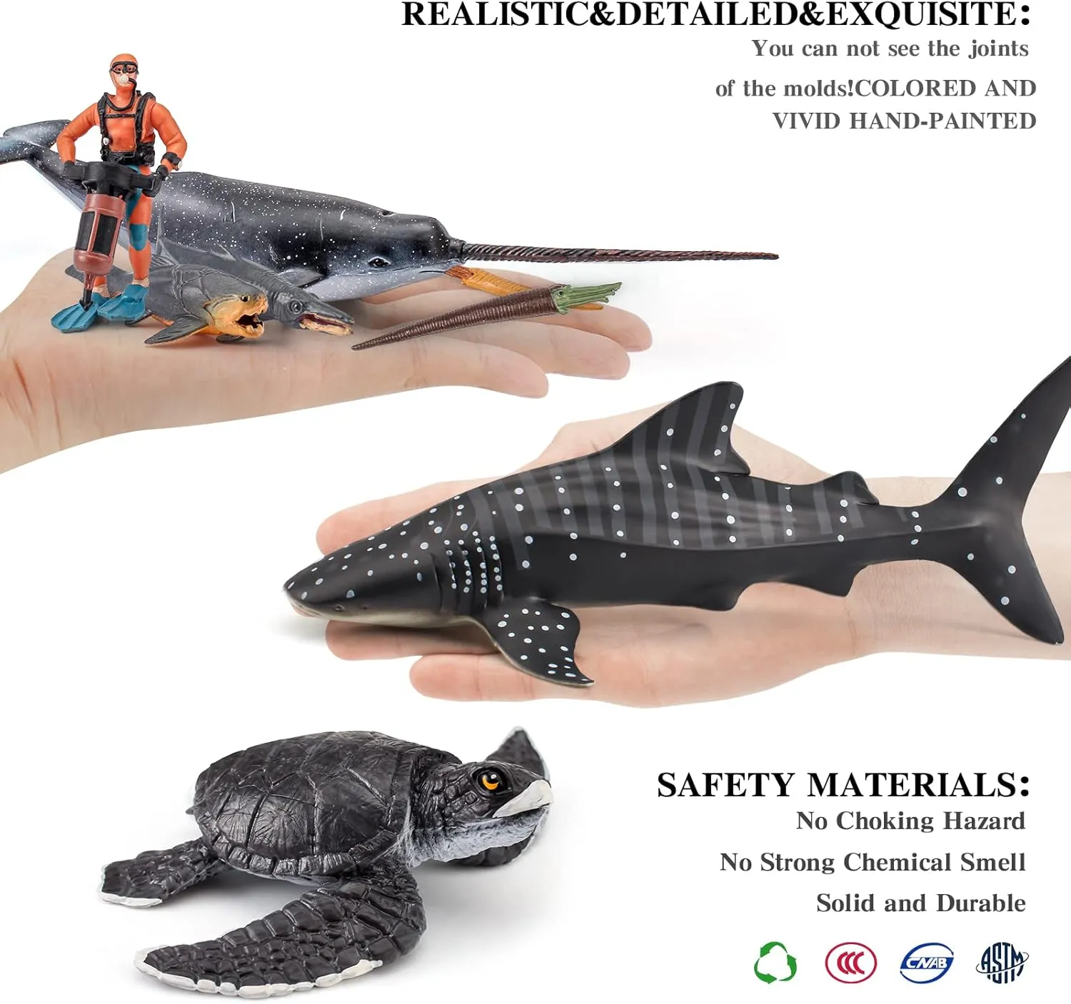 Sea Animals Scuba Diver Toy Bath Toy 18PCS Scuba Diver Action Figure Deep Sea Adventure Toys for Kids Ages 4-8 Educational Science Sharks Figurines Whale Toys
