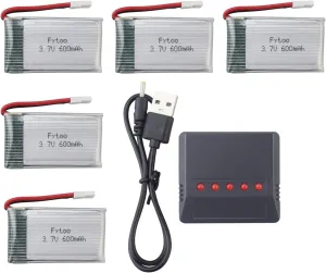 sea jump 5PCS 3.7V 600mah Li Battery 5in1 Balance Charger for MJX X708W X708 X709 UDI U45 U45W U42 U42W SYMA X5C X5SW X5SC S5 S5C S5W E32HW SS40 FQ36 T32 T5W H42 CW4 Parts