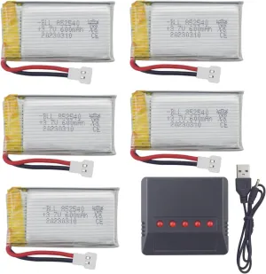 sea jump Lipo Battery Charger 5Pcs 3.7V 600mAh Battery 5in1 for Syma X5C X5C-1 X5 X5SC X5SW H5C V931 S5C S5W SS40 FQ36 T32 T5W H42 CW4 Helicopter Part