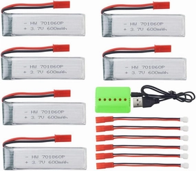 sea jump Model Aircraft Battery 6pcs 3.7 600mAh for UDI U817 U818A for V959 V222 V929 for S032 Four-axis Aircraft Helicopter Battery Charger Upgrade Accessories