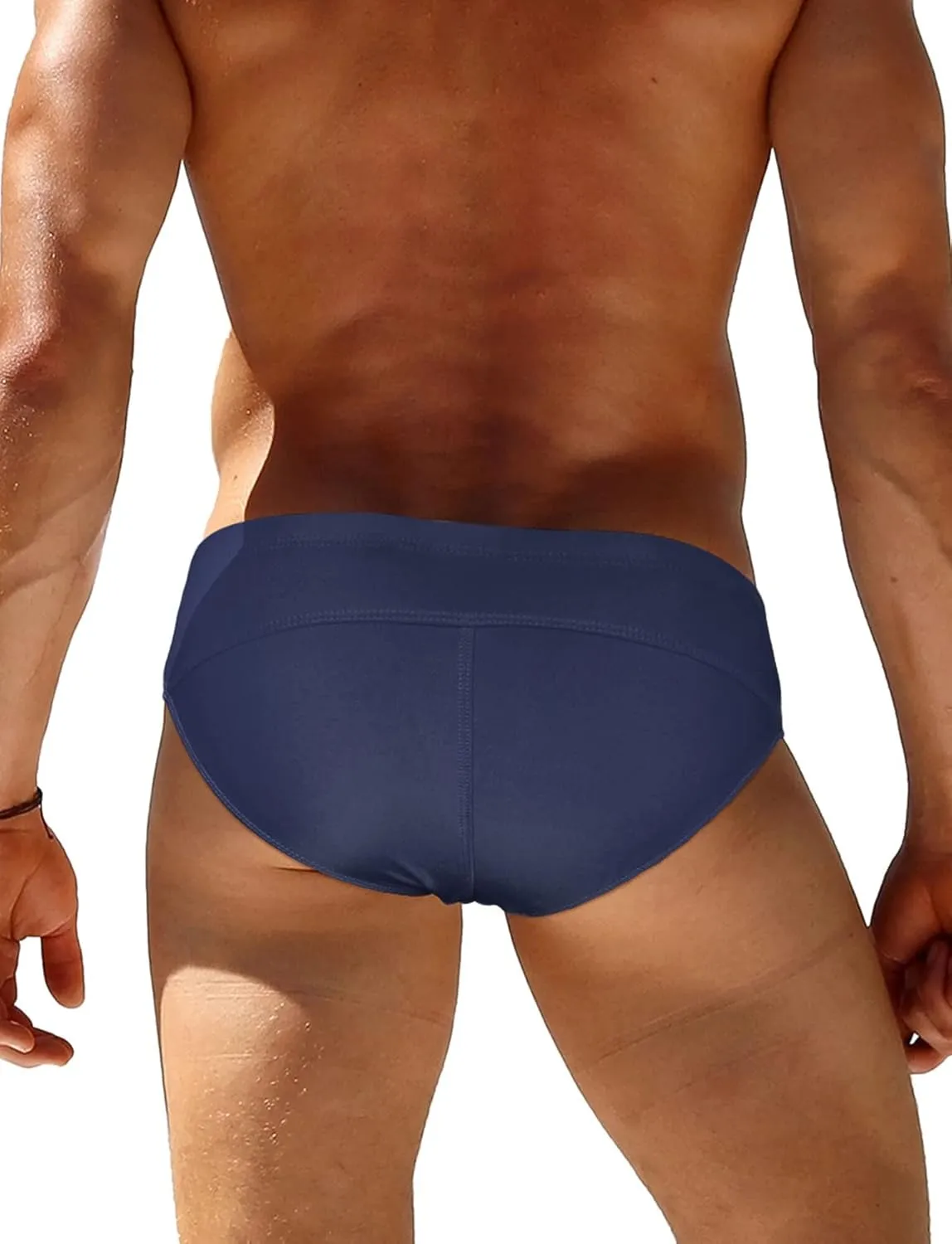 SEAUR Men’s Sexy Bikini Swim Briefs Stretch Low Rise Swimsuit Casual Beach Swimwear Quick Dry Athletic Bathing Suit