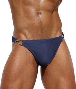 SEAUR Men’s Sexy Bikini Swim Briefs Stretch Low Rise Swimsuit Casual Beach Swimwear Quick Dry Athletic Bathing Suit