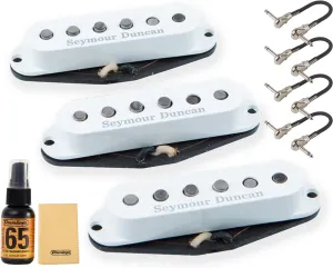 Seymour Duncan SSL-1 California 50's Strat Vintage Pickup Set - Bundled with 4 MXR Patch Cables and Dunlop Polishing Kit