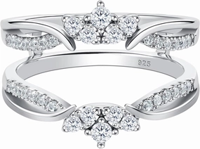 SHELOVES Rose Gold Plated Guard Ring Enhancers for Engagement Rings AAAAA Cz 925 Sterling Silver 5-12