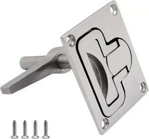 SHENGHUISS Boat Cam Latch Locking Marine Hatch Handle Heavy Duty Stainless Steel 316 Turning Lock Lift Ring W/Screws
