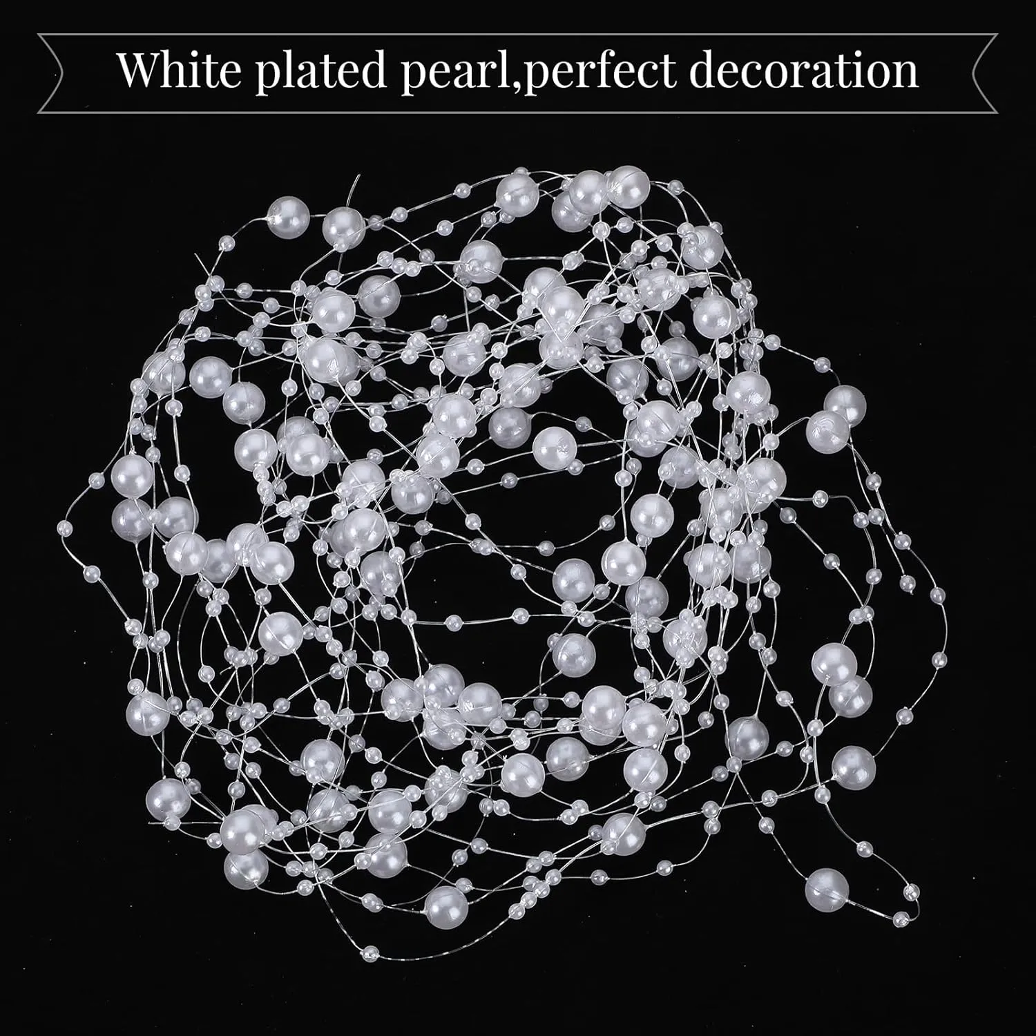 Shihanee 15 Pcs Clear Glass Cylinder Vases Centerpiece Flower Vase Candle Holder for Centerpiece Wedding Party Decor with Candles Faux Pearls String and Beads (White)