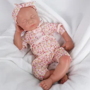Silicone Reborn Baby Doll Full Silicone Baby Doll Realistic 1:1 Reduction Lifelike Reborn Baby Dolls Silicone Full Body Feeding Toy Gift for Kids