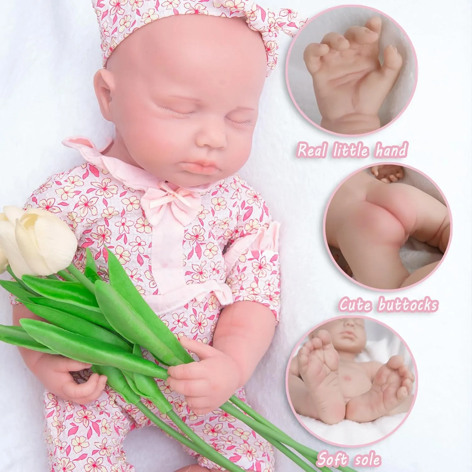 Silicone Reborn Baby Doll Full Silicone Baby Doll Realistic 1:1 Reduction Lifelike Reborn Baby Dolls Silicone Full Body Feeding Toy Gift for Kids