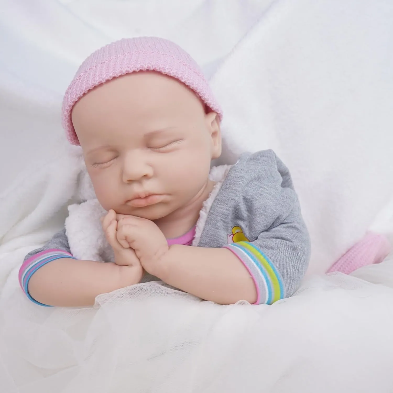 Silicone Reborn Baby Doll Full Silicone Baby Doll Realistic 1:1 Reduction Lifelike Reborn Baby Dolls Silicone Full Body Feeding Toy Gift for Kids