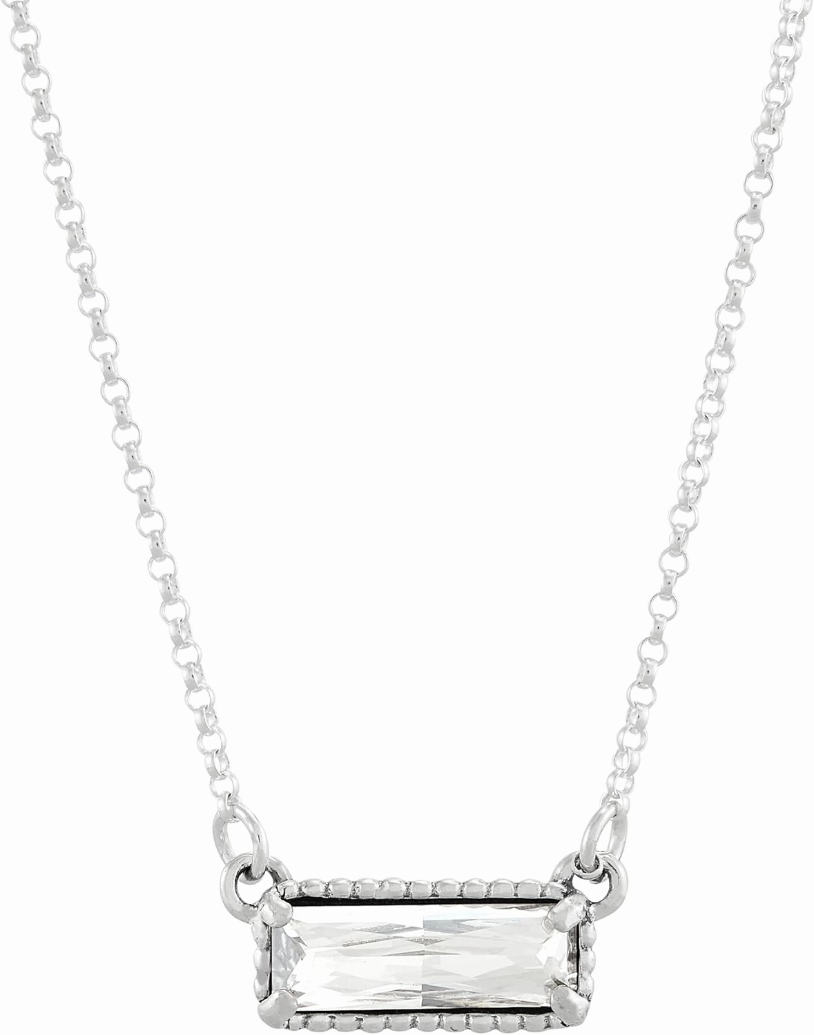 Silpada 'Many Stories' Sterling Silver Crystal Pendant Necklace, 16"   2"