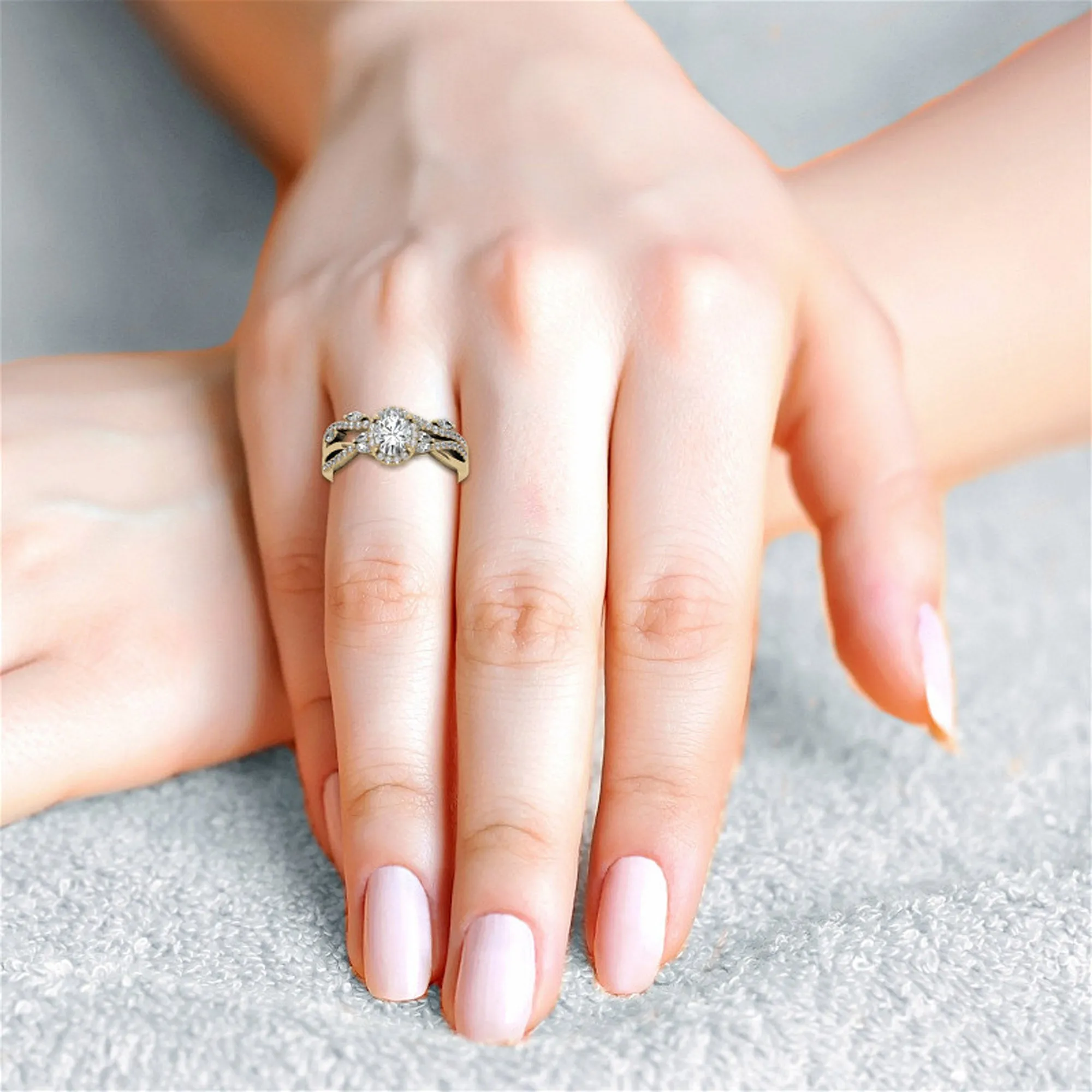Silver Gleaming Stack Sparkle Ring