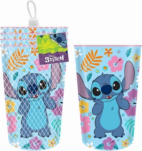 Silver Buffalo Lilo and Stitch Flower Toss 4pc 22oz Plastic Cup Set