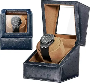 Single Automatic Watch Winder For 1 Watch 12 Rotation Modes Pu Leather Self-Winding Mechanical Watch Box With Quiet Motor For Men And Women Watches,B (F)