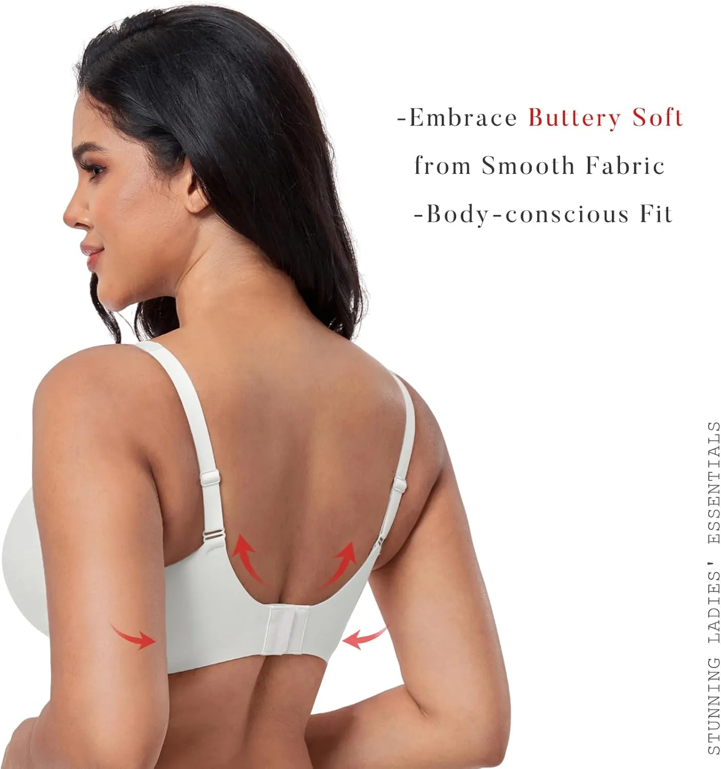 Smooth V Bras for Women No Underwire Seamless Plunge Bralettes T Shirt Sleep Everyday Bra with Bra Extender