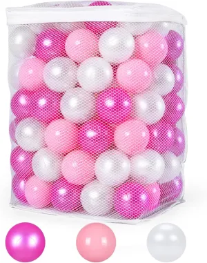 Soft Plastic Ball Pit Balls, 100 200 500pcs Plastic Toy Balls for Kids, Crush Proof Stress Balls for Baby Toddler Birthday Party, Ball Pits Play Tent, Baby Pool Water Toys, Party Decoration