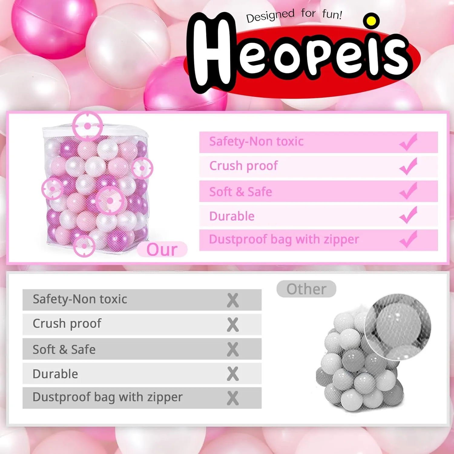 Soft Plastic Ball Pit Balls, 100 200 500pcs Plastic Toy Balls for Kids, Crush Proof Stress Balls for Baby Toddler Birthday Party, Ball Pits Play Tent, Baby Pool Water Toys, Party Decoration