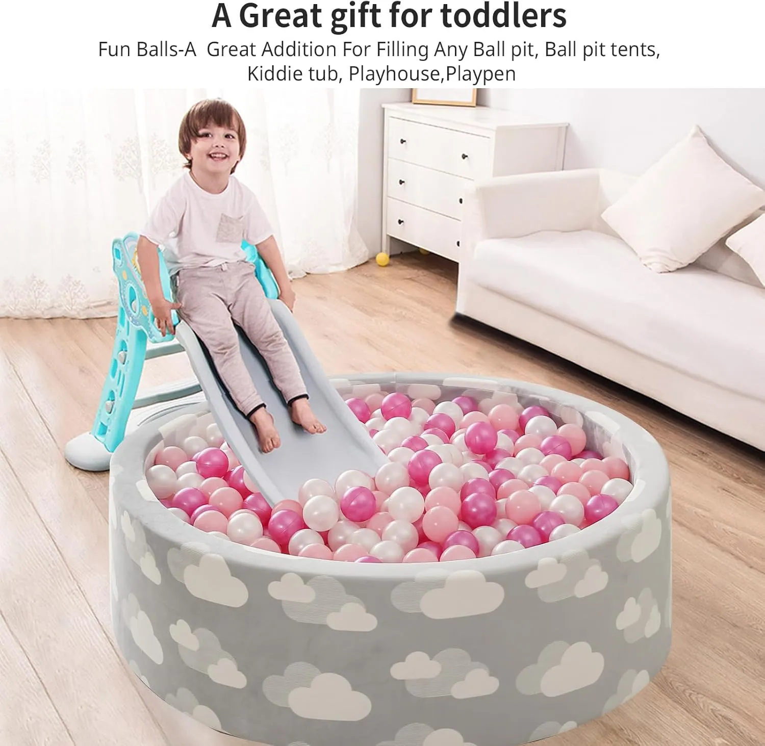 Soft Plastic Ball Pit Balls, 100 200 500pcs Plastic Toy Balls for Kids, Crush Proof Stress Balls for Baby Toddler Birthday Party, Ball Pits Play Tent, Baby Pool Water Toys, Party Decoration