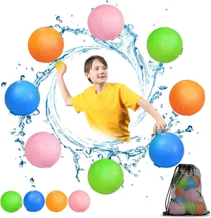 SOPPYCID Reusable Magnetic Water Balloons, Kids Summer Outdoor Toys, Quick Fill Self Sealing Water Bomb for Kids Adult Water Polo Fight Games,Summer Fun Party Water Balls with Storage Bag (8pack)