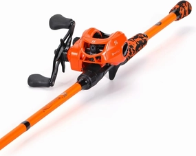 Sougayilang Baitcast Reel and Fishing Rod Combo, IM7 Graphite 2-Piece Blank Rods,EVA Handle & “S” Style Hook Keeper