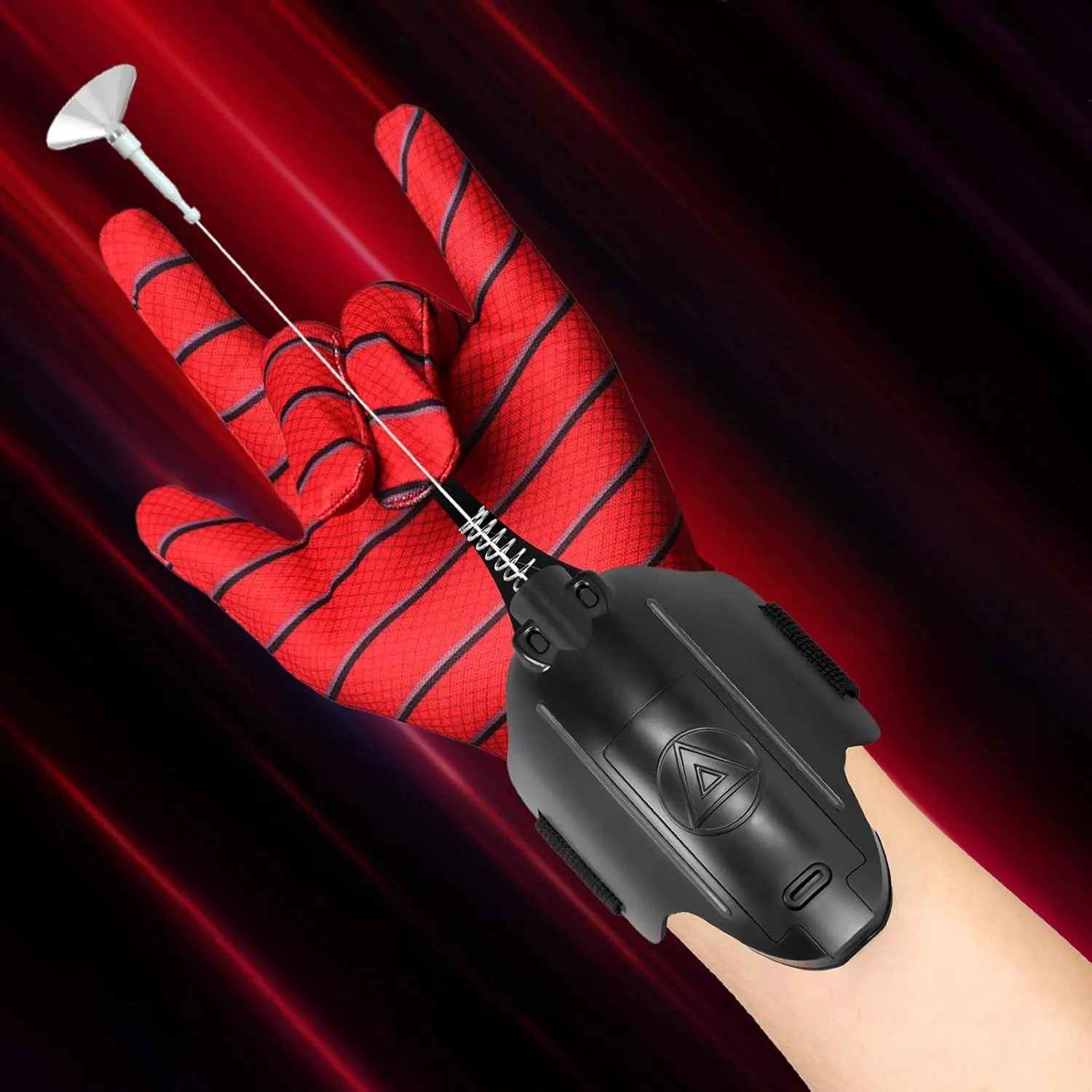 Spider Web Shooter 3.0 - Upgraded Dual Mode Spider Web Launcher Toy with Magnetic & Suction Cup Tips, Standard & LED Light-Up, Instant Retract Button, Ultimate Superhero Gift (Black-v2)