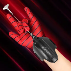 Spider Web Shooter 3.0 - Upgraded Dual Mode Spider Web Launcher Toy with Magnetic & Suction Cup Tips, Standard & LED Light-Up, Instant Retract Button, Ultimate Superhero Gift (Black-v2)