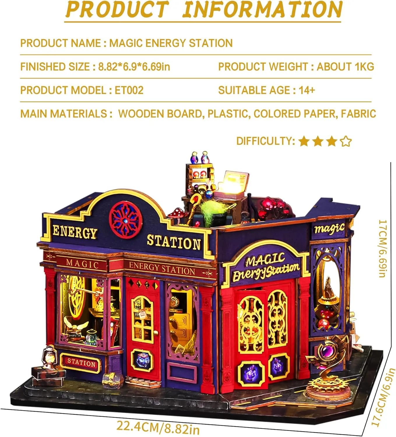 Spilay DIY Miniature Dollhouse Kit,DIY Dollhouse Kit with Wooden Furniture,Dust Proof Cover, Music Box and LED,Handmade Crafts Gifts for Birthday Christmas and Valentine's Day ET002