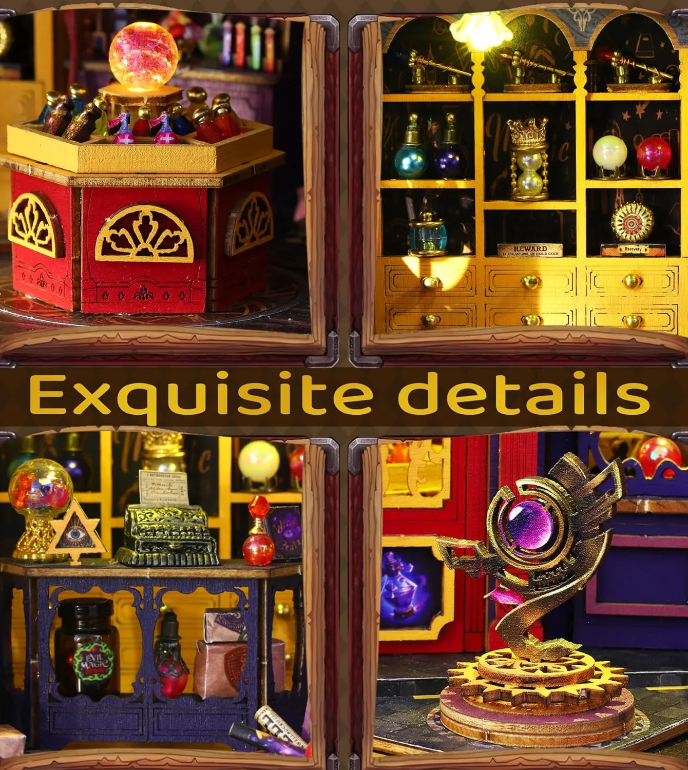 Spilay DIY Miniature Dollhouse Kit,DIY Dollhouse Kit with Wooden Furniture,Dust Proof Cover, Music Box and LED,Handmade Crafts Gifts for Birthday Christmas and Valentine's Day ET002