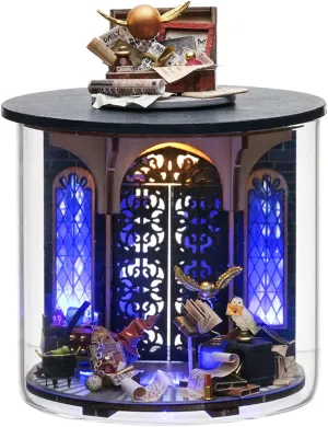Spilay Dollhouse DIY Miniature Wooden Furniture Kit,Mini Handmade Doll House Model with Dust Cover & LED,1:24 Scale Creative Woodcrafts Toys for Adult Friend Lover Birthday Gift (Magic Gate)