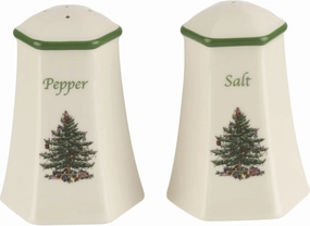 Spode Christmas Tree Hexagonal Salt and Pepper Shaker Set (2-Piece)- Holiday Kitchen & Table Décor - Festive Home Accent, Christmas Gift/Stocking Stuffer for Collectors & Holiday Enthusiasts