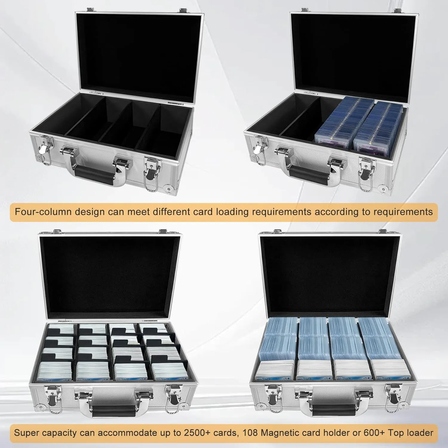 Sports Card Storage Boxes，Top loading storage box ，Trading Card Storage Box Hold 2500  Cards for Trading Cards Sports Cards，Fits Top loader
