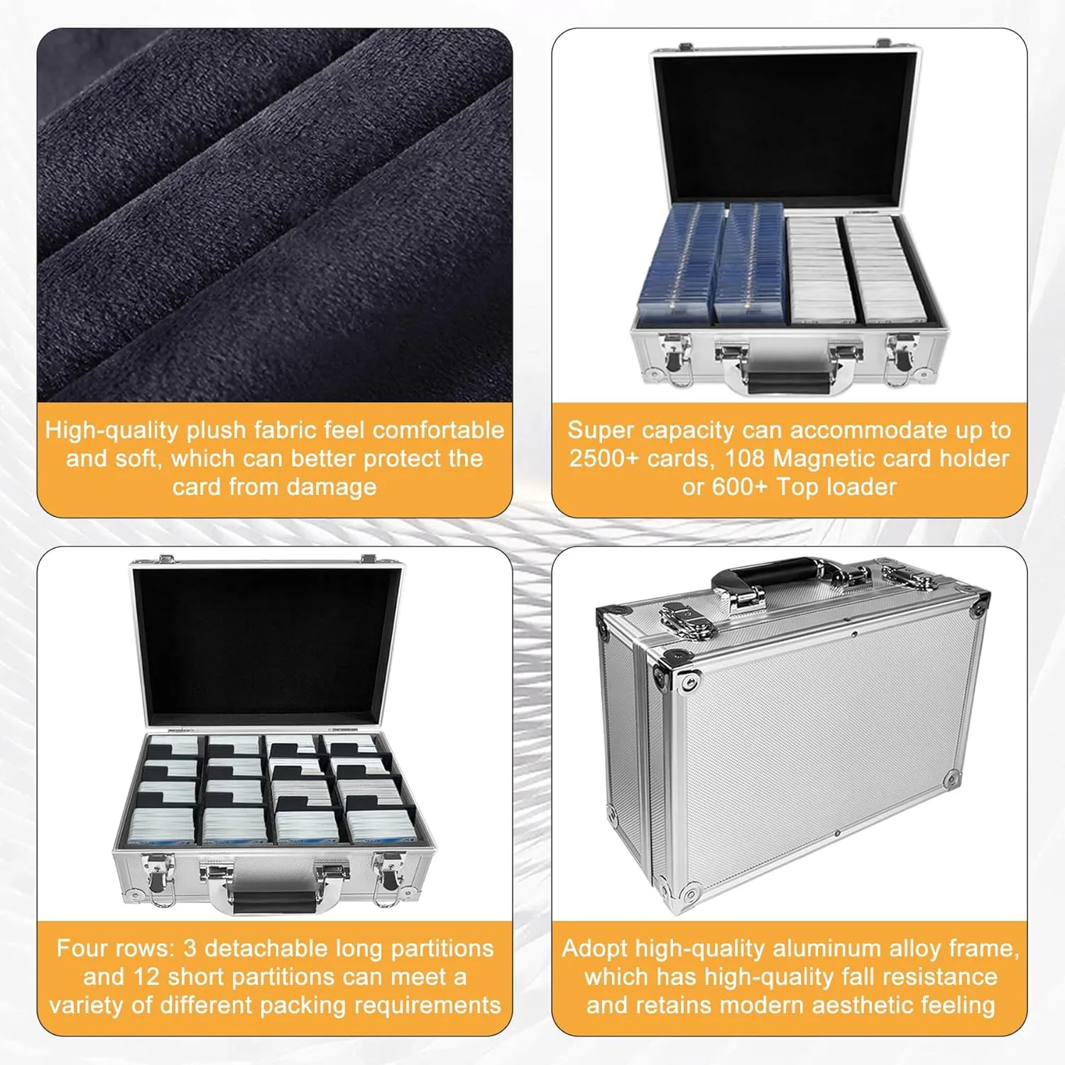 Sports Card Storage Boxes，Top loading storage box ，Trading Card Storage Box Hold 2500  Cards for Trading Cards Sports Cards，Fits Top loader