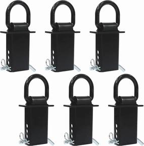 Stake Pocket D Ring - 6pcs Trailer Stake Pocket D Ring, 16,200lbs Heavy Duty Stake Pocket Tie Downs for Flatbed Trucks and Utility Trailer, Removable D Rings Stake Pocket with 4 Holes for Adjustable