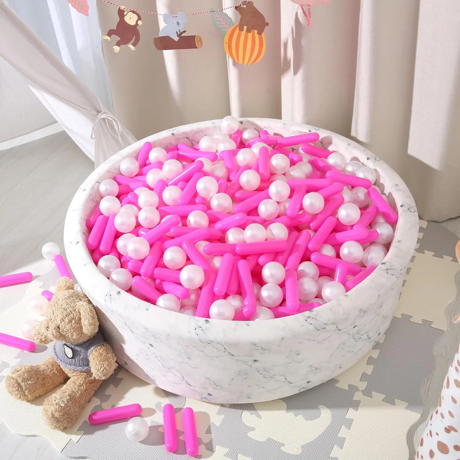 STARBOLO Ball Pit Balls - 120pcs Crush Proof Plastic Toy Balls for Kids' Ball Pit, Play Tent, Baby Pool Water Toys, Birthday Party Decoration, Photo Props