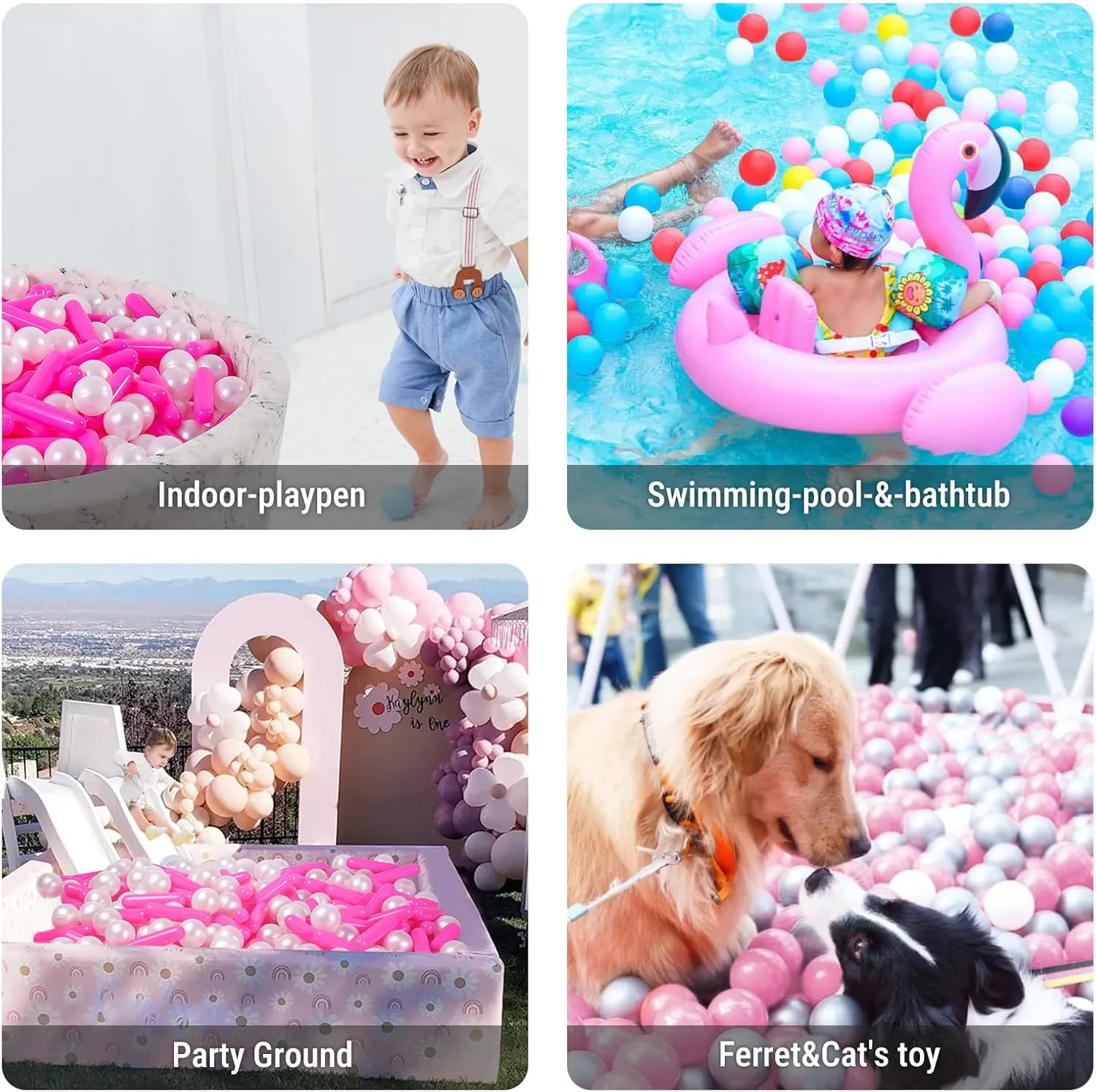 STARBOLO Ball Pit Balls - 120pcs Crush Proof Plastic Toy Balls for Kids' Ball Pit, Play Tent, Baby Pool Water Toys, Birthday Party Decoration, Photo Props
