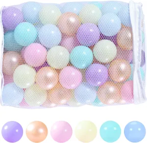 STARBOLO Ball Pit Balls for Kids -100pcs Macaron Pit Balls Crush Proof Plastic Toy Balls for Toddler Ball Pit, Ball Pit Play Tent, Baby Pool Water Toys, Kiddie Pool, Party Decoration, Photo Props