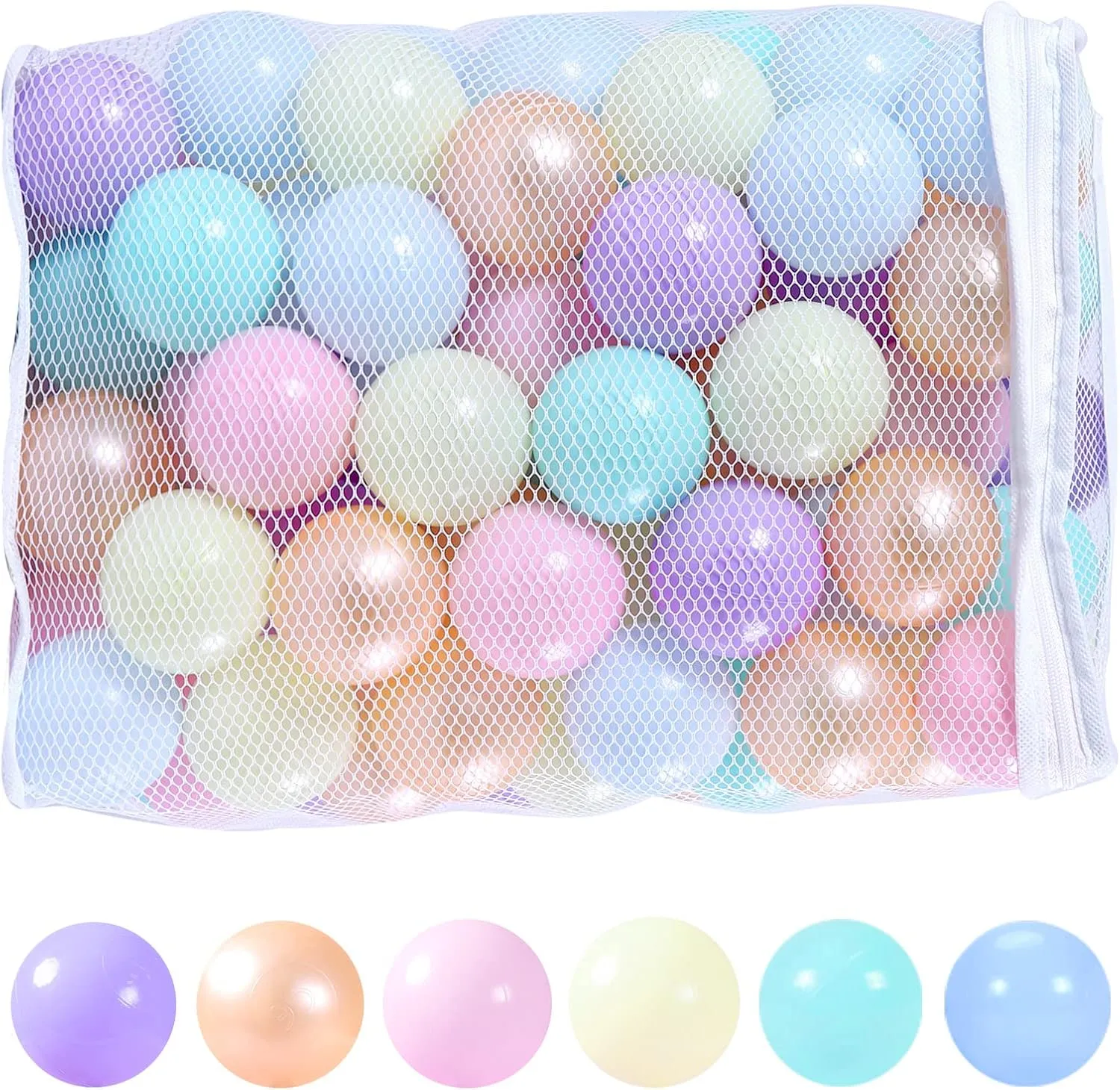 STARBOLO Ball Pit Balls for Kids -100pcs Macaron Pit Balls Crush Proof Plastic Toy Balls for Toddler Ball Pit, Ball Pit Play Tent, Baby Pool Water Toys, Kiddie Pool, Party Decoration, Photo Props