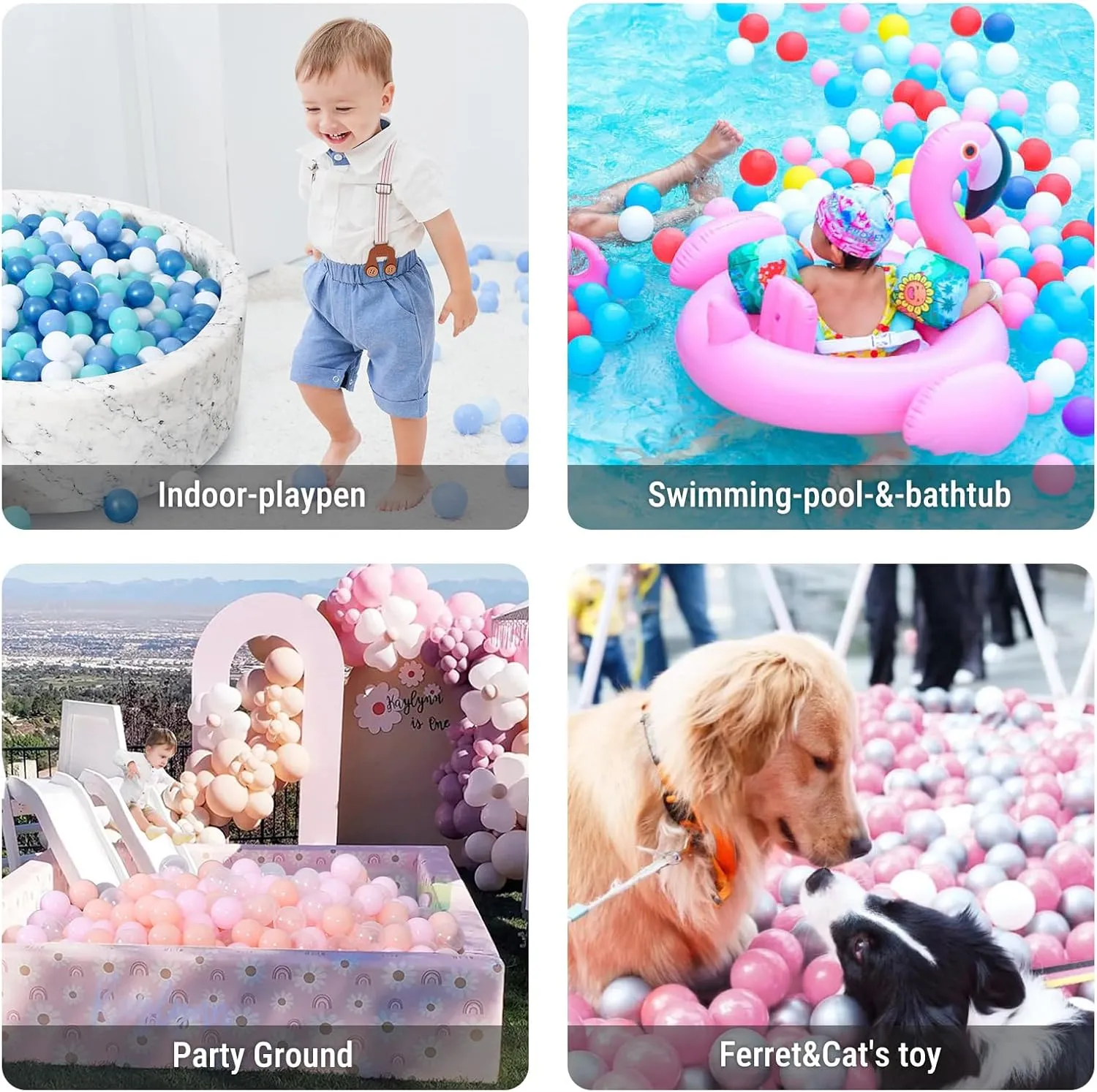 STARBOLO Ball Pit Balls for Kids -100pcs Macaron Pit Balls Crush Proof Plastic Toy Balls for Toddler Ball Pit, Ball Pit Play Tent, Baby Pool Water Toys, Kiddie Pool, Party Decoration, Photo Props