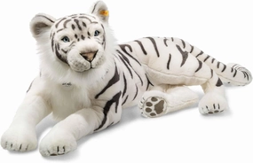 Steiff 075742 Tuhin Tiger Plush Animal Toy, White