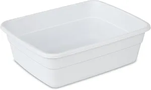 Sterilite 8 Qt Dishpan, Bin Ideal for Soaking and Cleaning Dirty Dishes in the Kitchen Sink, White, 12-Pack