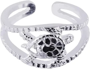 Sterling Silver Hawaiian Sea Turtle Adjustable Toe Ring